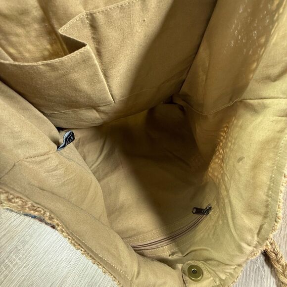 Chloe & Lex Jute Tote Bag Aztec Southwestern Pattern 19 x 19" Snap Closure Boho - Picture 14 of 14